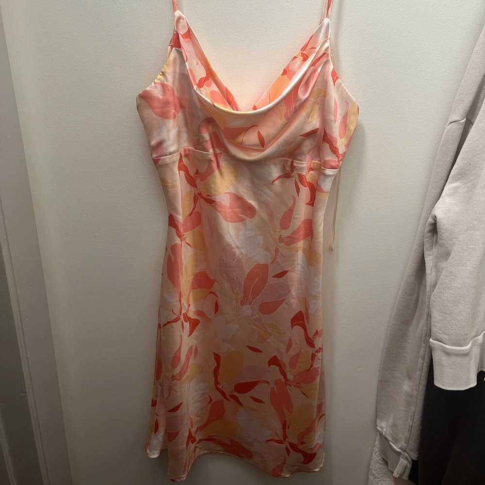 floral satin dress SIZE S